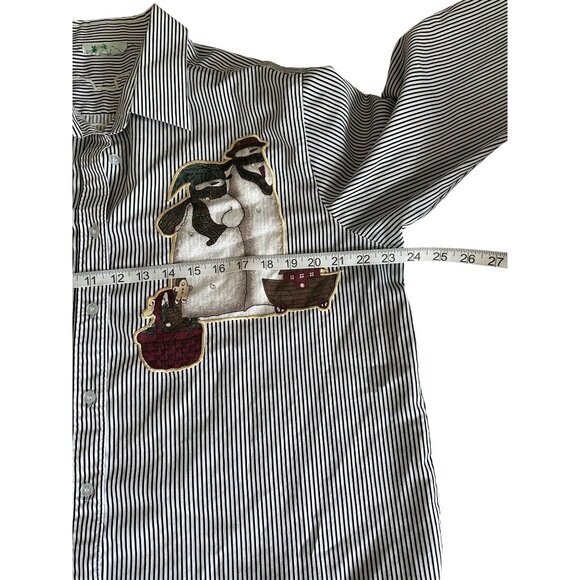 Quacker Factory Women Holiday Striped Shirt Santa Snowman Christmas Size XL - Picture 7 of 10